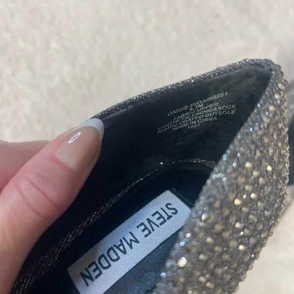 Steve Madden Daisy Gunmetal Rhinestone Heels - Picture 6 of 9
